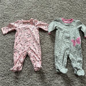 NWOT carters 0-3 months baby girl pajamas